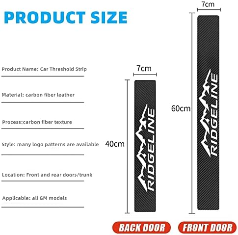4Pcs Car Door Sill Protector for Ridgeline 2005-2023 Accessories, Carbon Fiber - Image 2