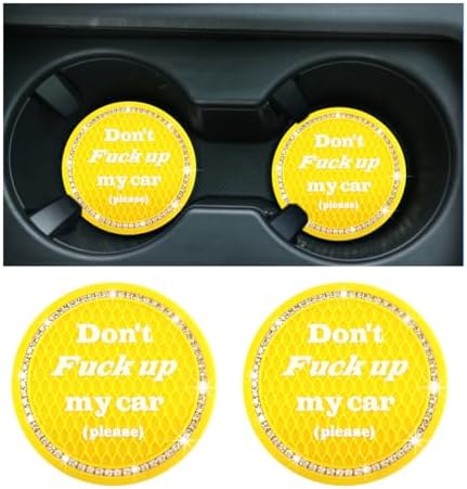 2 PCS Bling Car Cup Coaster, 2.75 Inch Anti-Slip Cup Holder Insert Coasters by Sylvil