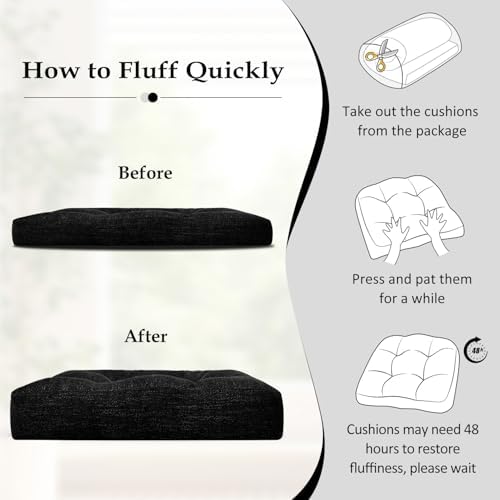 downluxe Chair Cushions for Dining Chairs 4 Pack, Tufted Indoor Chair Pads - Image 6