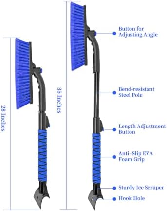SEAAES Ice Scraper and Brush, Extendable Snow Brush - Image 7
