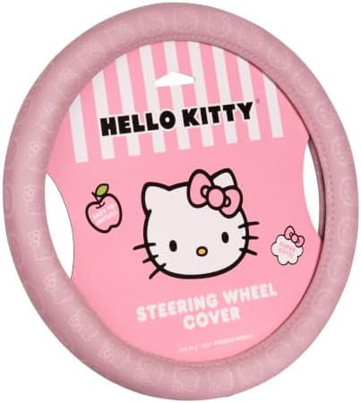 Sanrio Hello Kitty Pink Car Steering Wheel Cover, Universal Fit Cute Car by Carbella