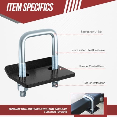 Textured Powdercoat Hitch Tightener Anti-Rattle Clamp Stabilizer - Image 2