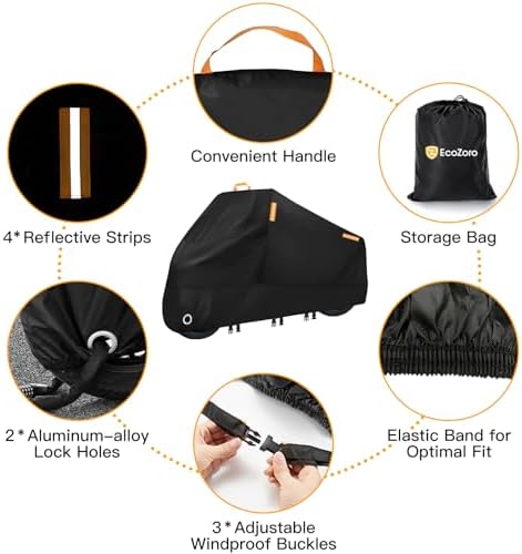 300D Heavy Duty Motorcycle Cover Waterproof Outdoor Storage - Image 2