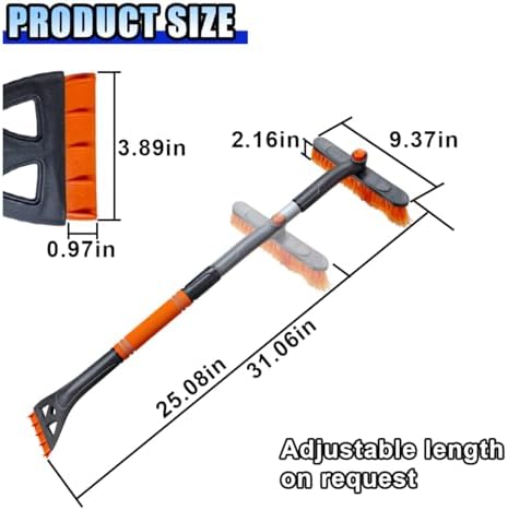 31.5" Detachable Snow Brush and Ice Scraper - Image 2