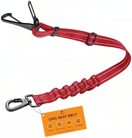 Dog Seat Belt for Car, 3-in-1 Adjustable Dog Seatbelt by VOYURAN