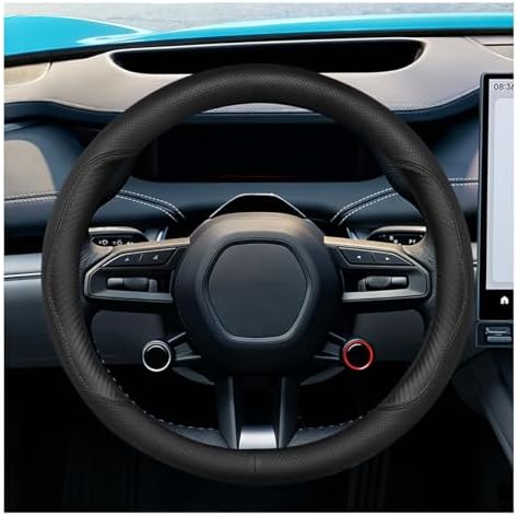 Craedli Carbon Fiber Nappa Leather Car Steering Wheel Cover 14.5-15 Inch by Unknown