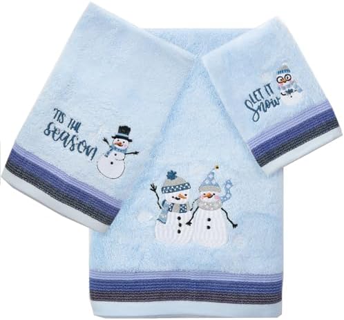 Peryiter 3 Pack Snowman Decorative Bath Towel Set by Peryiter