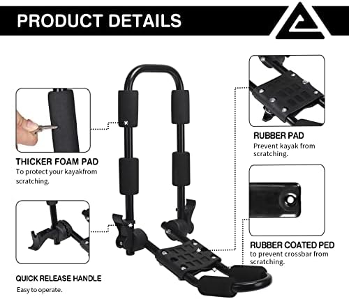 Leader Accessories Folding Kayak Roof Rack 4 PCS/Set, J Bar - Image 5