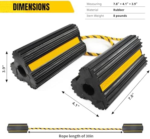 MAXXHAUL 51244 Solid Rubber Wheel Chock, 4 Pack, Heavy Duty - Image 2