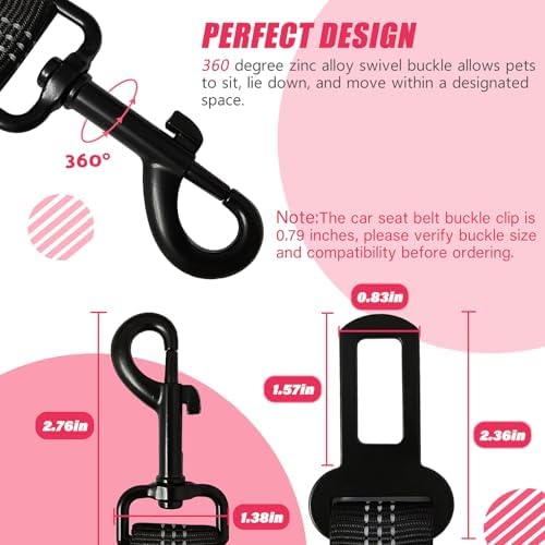 IBWell Dog Seat Belt, 3 Piece Set Retractable Dog Car Harness Adjustable Dog - Image 5