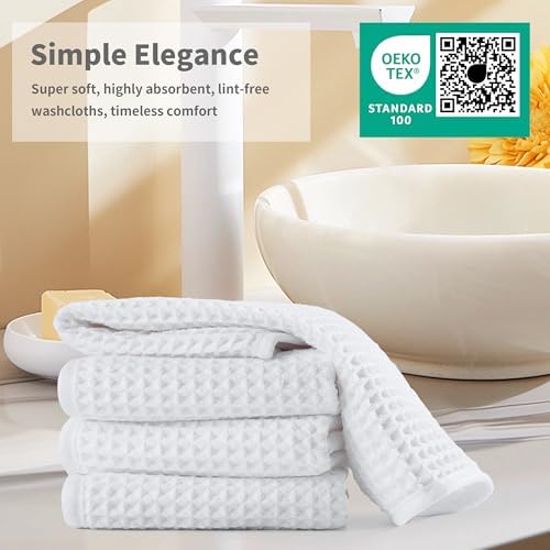 Microfiber Waffle Face Towels, 2 Pieces, Fast Drying, Lint Free 430 GSM - Image 6