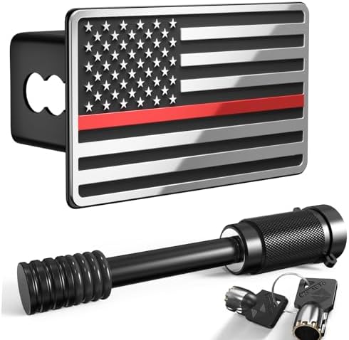 Heavy American Flag Metal Trailer Hitch Cover by TOEASYTY