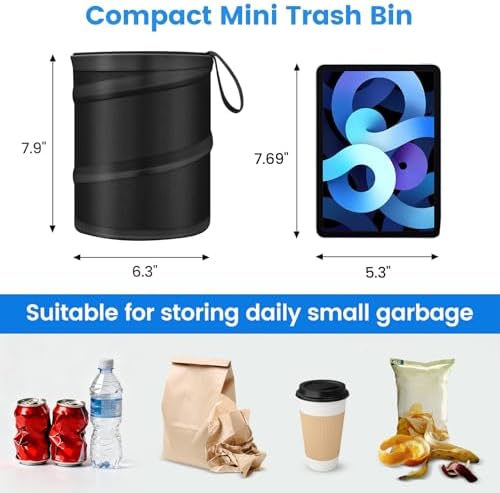 2 Pack Mini Trash Can for Car, Leakproof Pop-Up Car Trash Can - Image 7