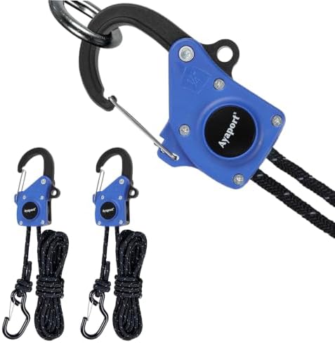 Ayaport 1/4" Adjustable Rope Tie Down Ratchet 2Pack, 15FT Ratchet Rope by Ayaport