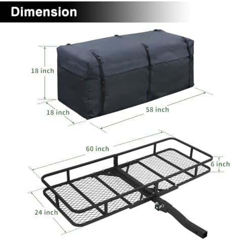 Leader Accessories Folding Hitch Cargo Carrier Rack - Image 2