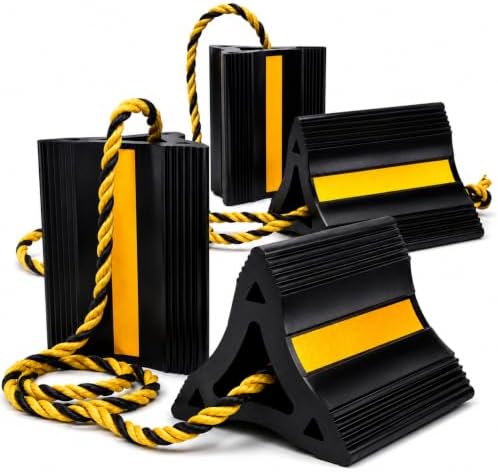 WORKPRO 4-Pack Wheel Chocks, Rubber Wheel Chocks by WORKPRO