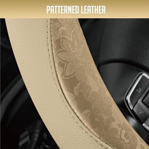 PIC AUTO Steering Wheel Cover, Universal Fit 14.5"–15.5", Soft PU Grain Leather - Image 3