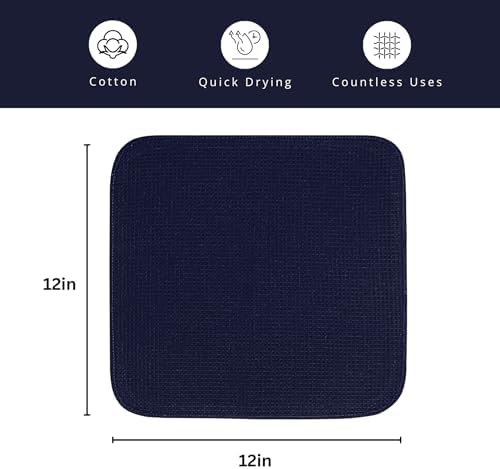 PurpleEssences Solid Kitchen Cloths, Dish Cloth 12x12 Set of 8 - Image 2