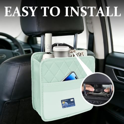 Car Seat Back Organizer, Leather Backseat Hanging Storage Bag, Car Large - Image 4