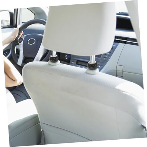 GLEAVI 2pcs Car Headrest Rings Copper Rhinestone Black Decoration - Image 3