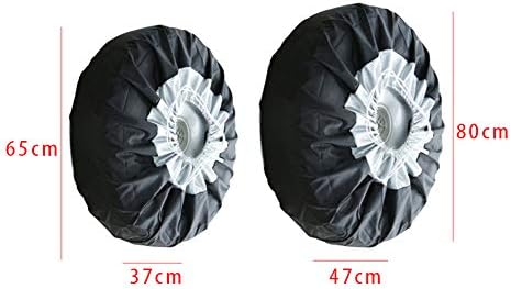 Car Black Sliver 13-19'', 17-22'' Spare Tire Tyre Wheel Cover Bag - Image 2