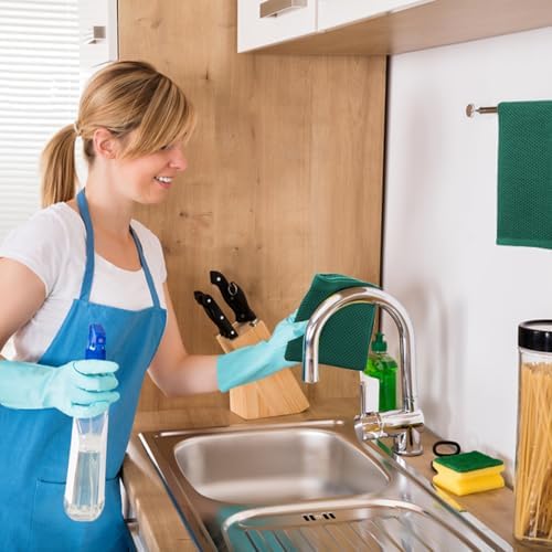 Kitinjoy 100% Cotton Waffle 8-Pack Kitchen Towels, Dark Green - Image 5