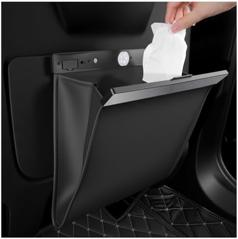 LED Car Trash Can Leak-Proof, Strong Magnetic Fast Closing Car Trash Bin as by Unknown