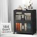Stackable Storage Bins with Doors & Lids & Wheels by VNVTO