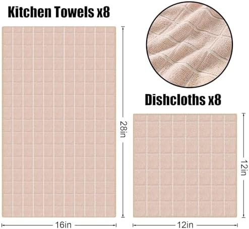 Homaxy Microfiber Kitchen Towels and Dishcloths Sets, 16 Pack - Image 6