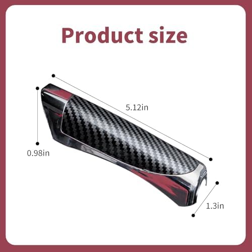 1 Pcs Car Handbrake Cover，Carbon Fiber Black 5.11" X 1.29" Parking Handbrake - Image 2