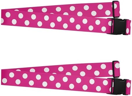 Hot Pink Polka Dot Luggage Straps - Image 2