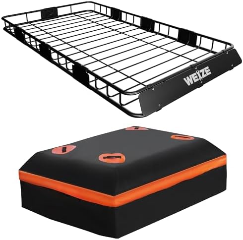 WEIZE Heavy Duty 64"x 39" Roof Rack, Rooftop Cargo Carrier Basket by WEIZE