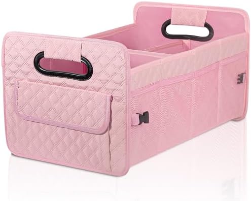 Car Trunk Organizer for SUV, Collapsible Car Storage Organizer Large Pink by JiatuA