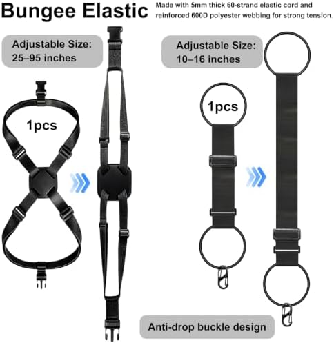 2 Pack Adjustable Luggage Connector Straps - Image 2