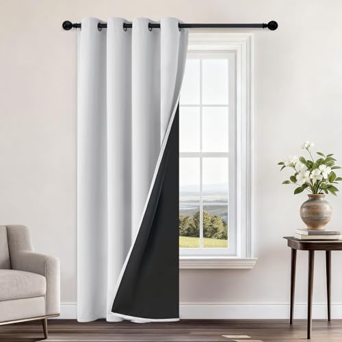 Yakamok Greyish White Blackout Curtains 96 Inches Long 52" Wide, 1 Panel by Yakamok