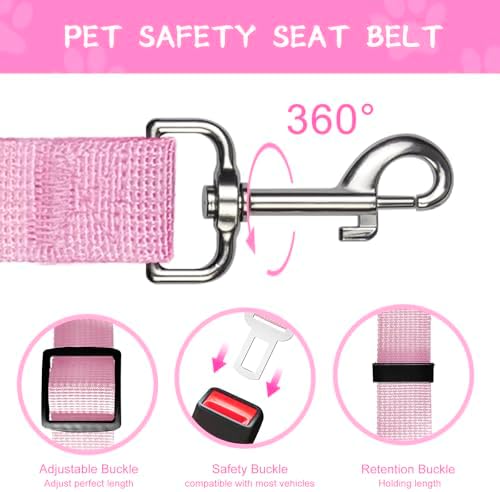 2 PCS Dog Seat Belt for Car Frskcssd Adjustable Dog Car Harness Heavy Duty - Image 4