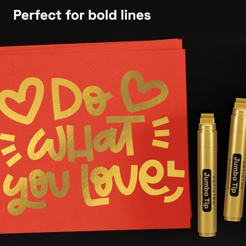 ARTISTRO Gold Acrylic Paint Markers - 15mm Jumbo-Tip - Set of 2 - Image 5
