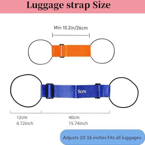 Luggage Connector Straps, Adjustable Bag Luggage Straps, 2 Black Iridescent - Image 2