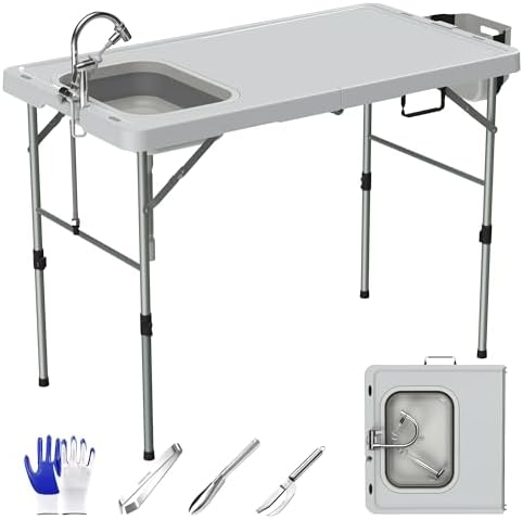 Foldable Fish Cleaning Table, Portable Camping Table by aoole