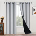 Yakamok Light Grey 100% Blackout Curtains 84 Inches Long 42" Wide 2 Panel by Yakamok