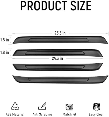 ZZEQYG 4 Pcs ABS Material Door Sill Protector Compatible - Image 3