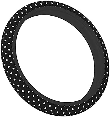 Black and White Polka Dot Steering Wheel Covers Non Slip Neoprene Steering by KUOAICY