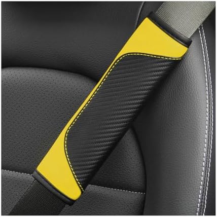 AUCELI 2PCS Carbon Fiber Car Seat Belt Cover, Breathable Leather by AUCELI