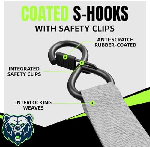 Retractable Ratchet Straps, 1 Inch x 12 Feet Heavy Duty Tie Downs, 1760lb Break - Image 5