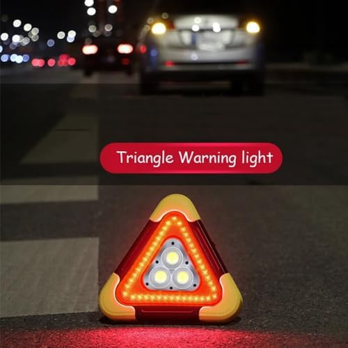 2Pcs LED Emergency Triangle Solar Charging Safety Triangle 5 Mode - Image 2