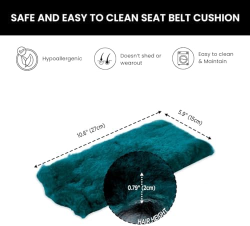 Andalus Genuine Sheepskin Car Seat Belt Cover Pad – Soft Fuzzy, Comfy Fluffy - Image 5