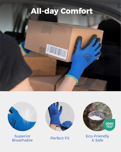toolant Crinkle Latex Work Gloves, 12 Pairs - Image 6