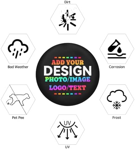 Custom Spare Tire Cover Design Your Photo Text Business Logo 14 Inch - Image 5