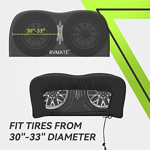 RVMATE RV Tire Covers, Dual Axle Wheel Cover 1 Pack, Fits 30"-33" Dia. Tire - Image 3