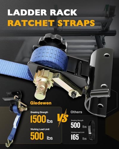 Roof Rack Straps, Ladder Rack Ratchet Straps, Lumber Rack Tie Down Strap - Image 2